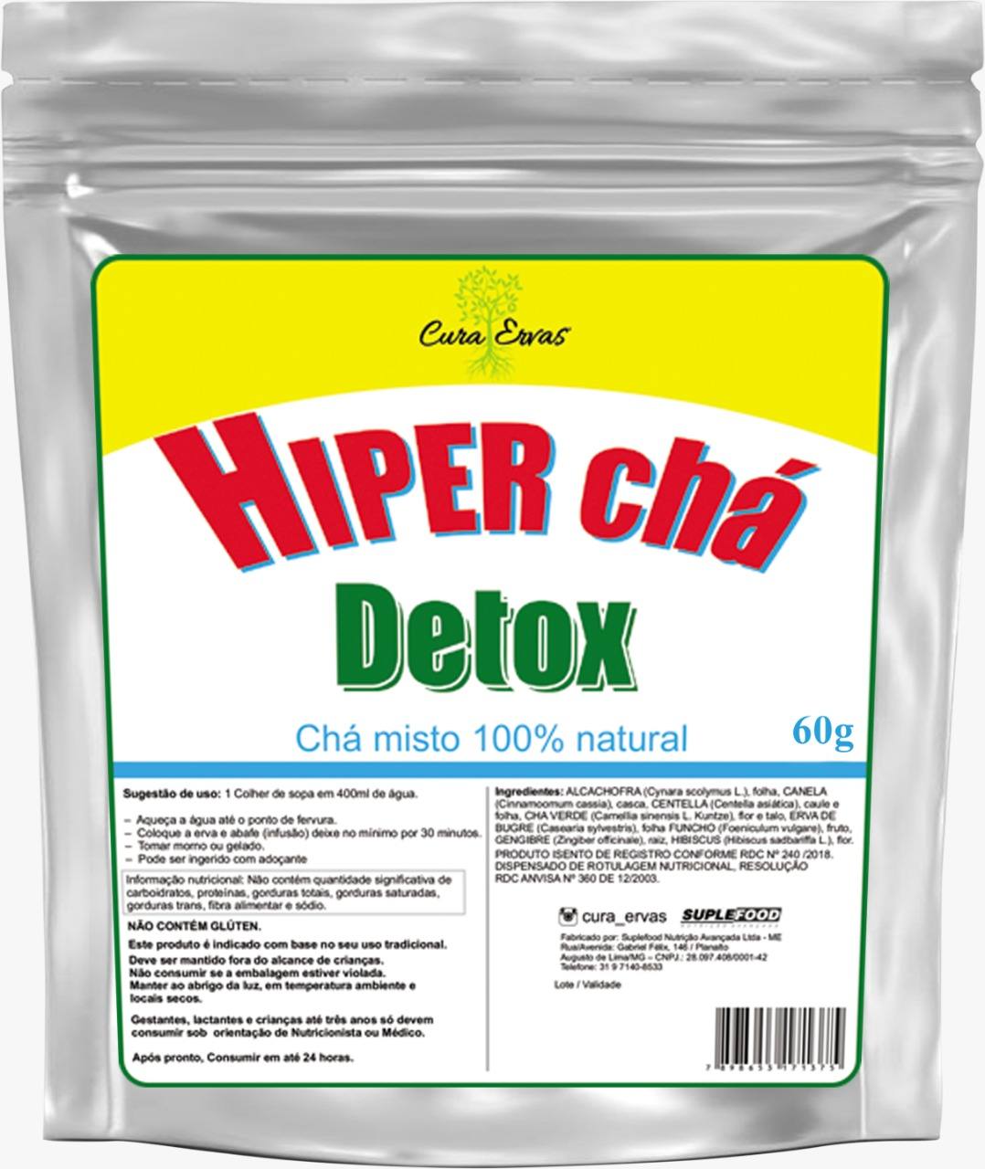 HIPER CH� DETOX - 60 gramas <br> - Ch�s e Ervas - <br> - R$ 21,00